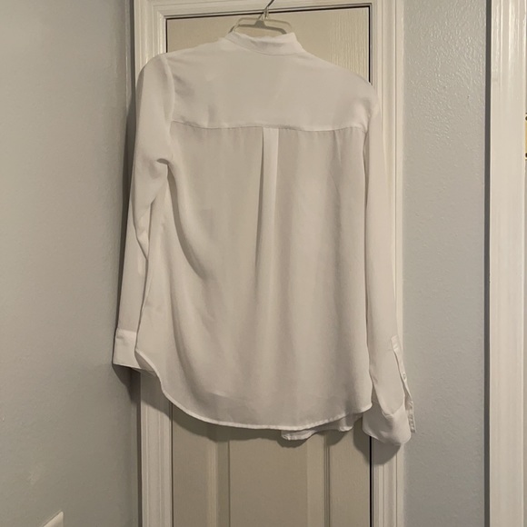 White shear long sleeve button up blouse - Picture 3 of 3